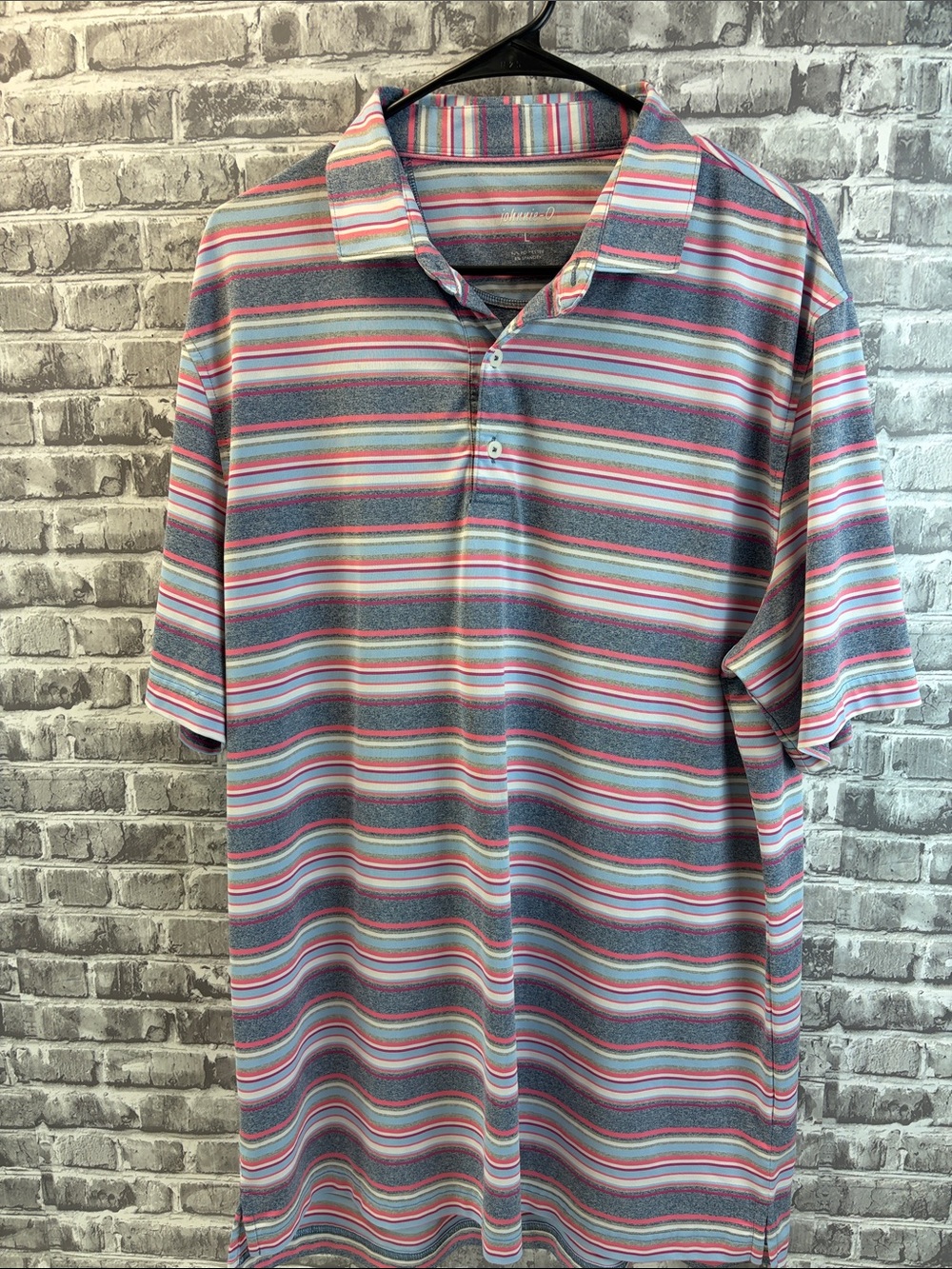 johnnie-O Pastel Multi-Striped Polo in Blue, Pink, Gray